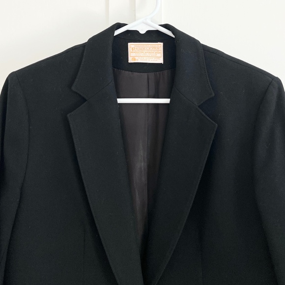 Vintage 1980s Pendleton‎ Wool Blazer Black Size 8 - Picture 2 of 6